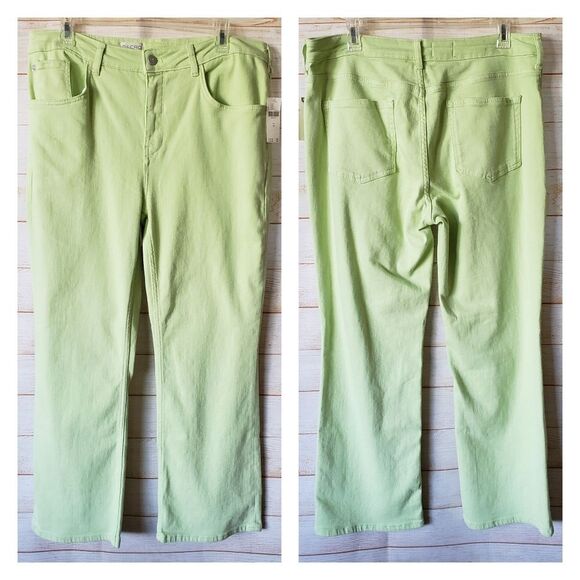Pilcro The Yaya Mid-Rise Cropped Flare Jeans in Soft Aloe Green Women's Size 32 - Picture 7 of 13